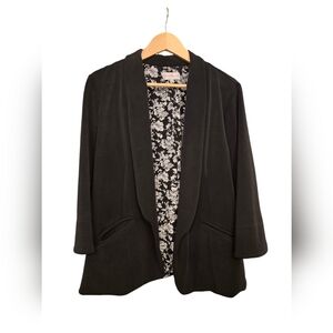 Black Sueded Fabric Blazer